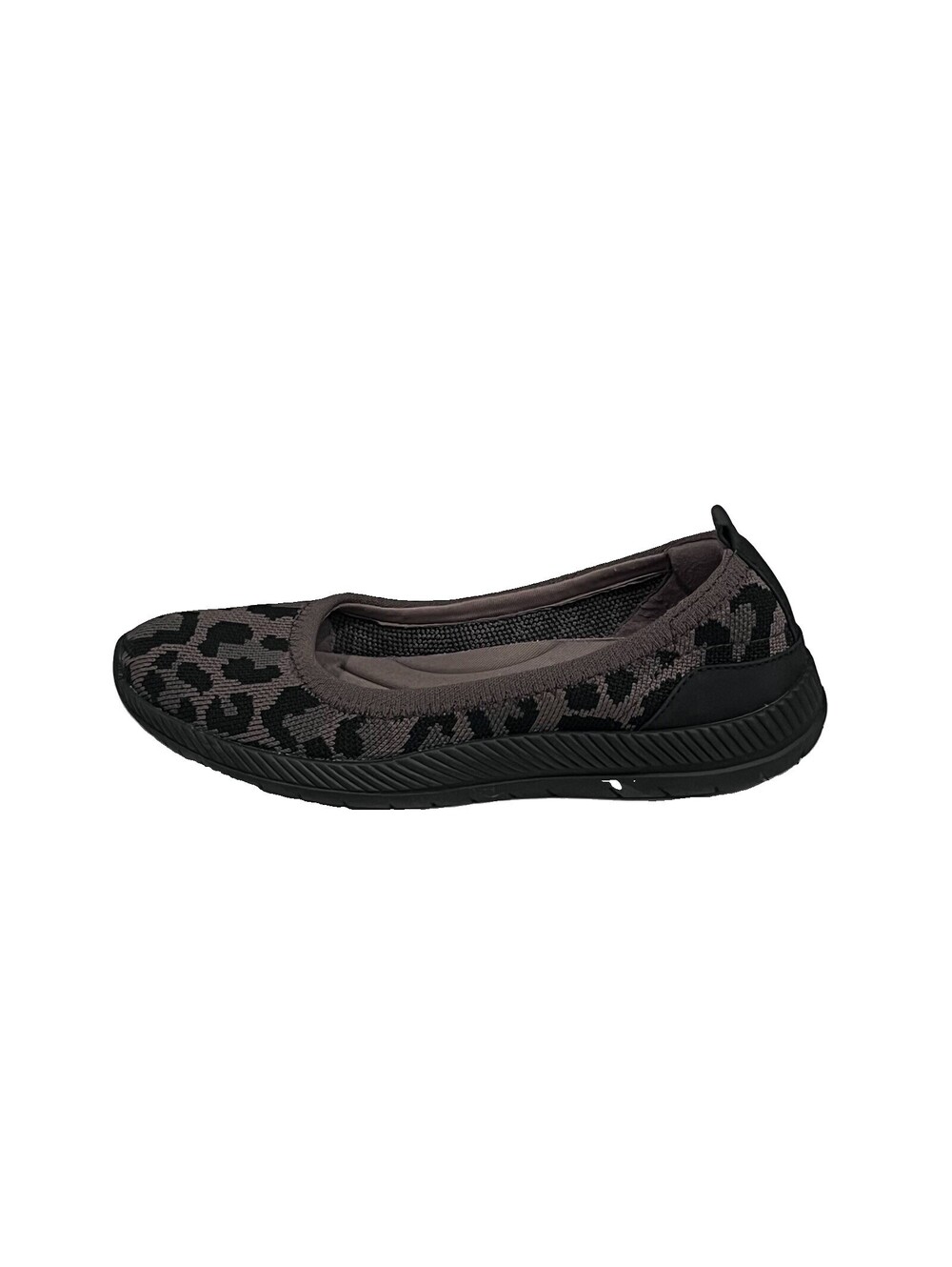 Easy Spirit Leopard Knit Ballet Flats Women’s Comfort Walking 7MTaupe Black
